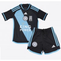 Camiseta Leicester City Jamie Vardy #9 Segunda Equipación Replica 2023-24 para niños mangas cortas (+ Pantalones cortos)